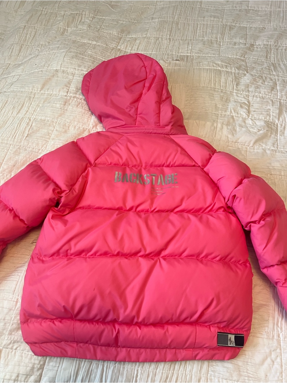 Kids' Hooded Puffer Jacket in Bright Pink